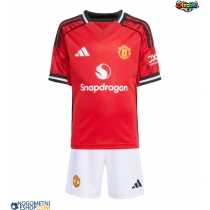 Otroški Nogometni dresi Manchester United Domači 2025-26 Kratek Rokav (+ Kratke hlače)